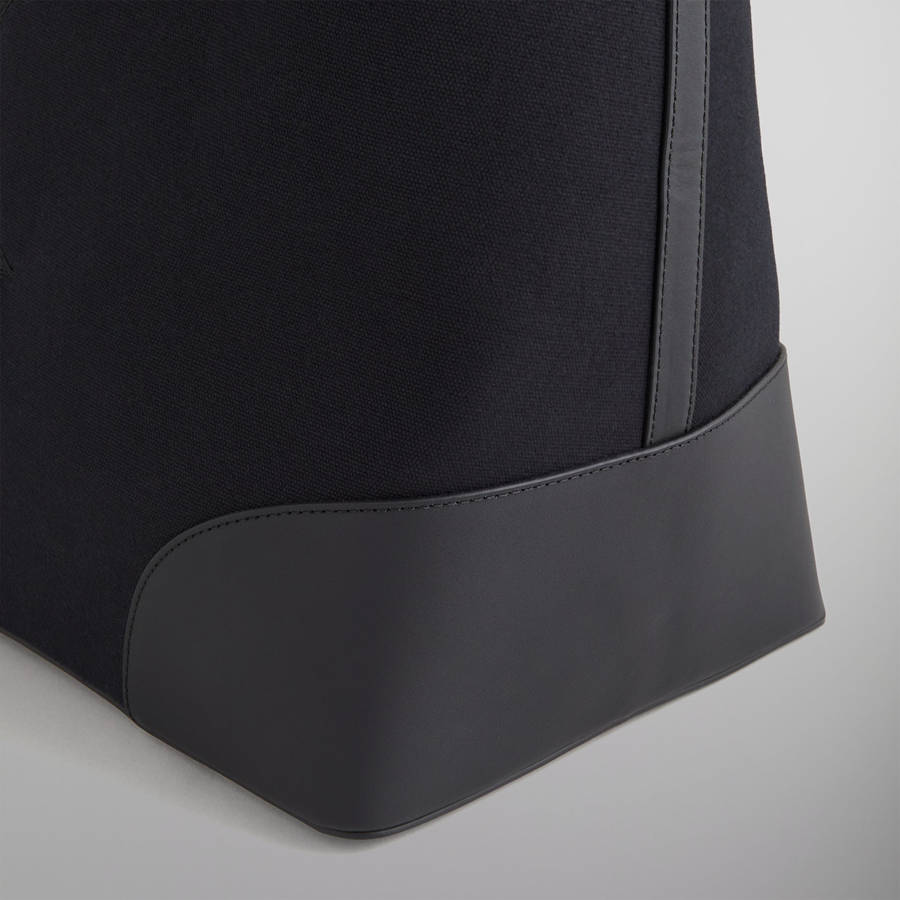 Black Men Kith Leather Trimmed Canvas Tote Bags | 0489-VGEXF