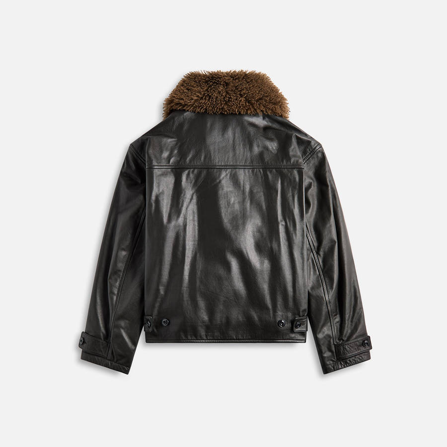 Black Men Kith Lemaire Quilted Leather Blouson Jackets | 8964-BOAXY