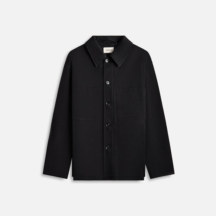 Black Men Kith Lemaire Wadded Facing Blouson Shirts | 4102-CMNGB