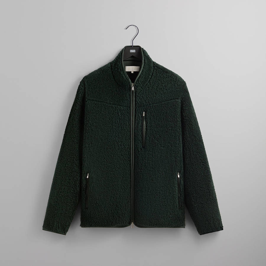 Black Men Kith Lightweight Sherpa Antony Full Zip Jackets | 9162-PUGAD
