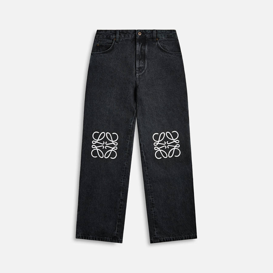 Black Men Kith Loewe Anagram Baggys Jeans | 2513-SVRED