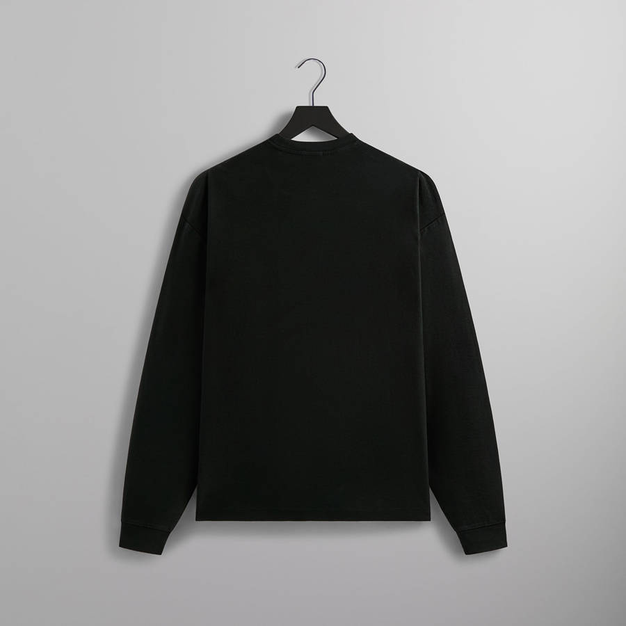 Black Men Kith Long Sleeve Quinn T-Shirt | 0217-YVUPB