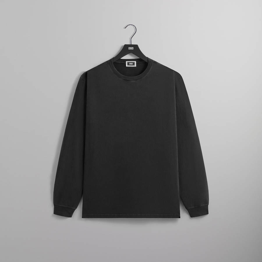 Black Men Kith Long Sleeve Vintage Shirts | 3195-XTGAK