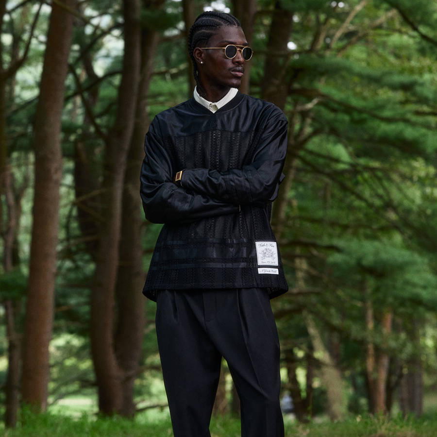 Black Men Kith Malik Lace Combo Jersey Shirts | 2953-AWPOR