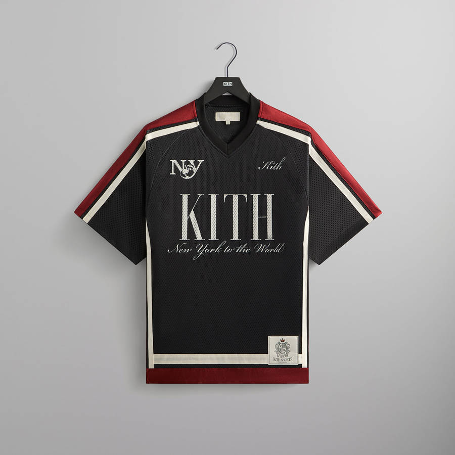 Black Men Kith Mesh Leon Jersey Shirts | 6548-JSYPL