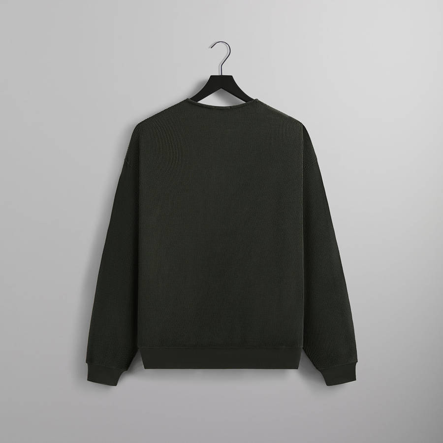 Black Men Kith Micro Waffle Colby Pullover Sweatshirts | 9263-LGIRK