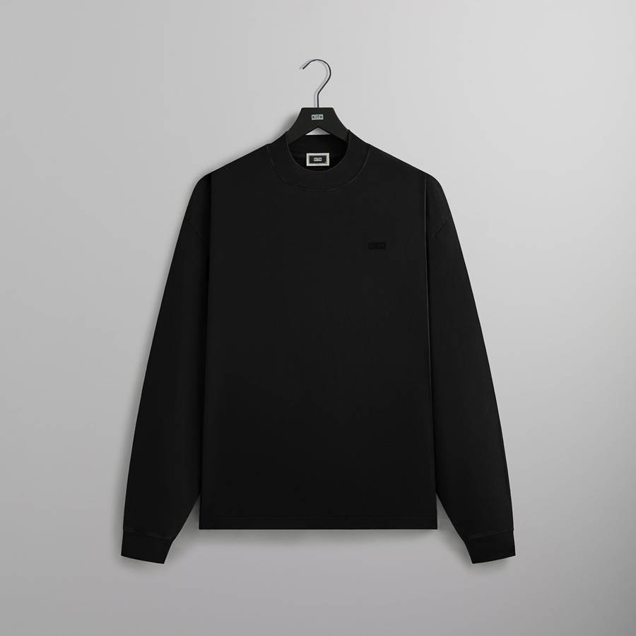 Black Men Kith Mock Neck LAX T-Shirt | 9810-VNMJU