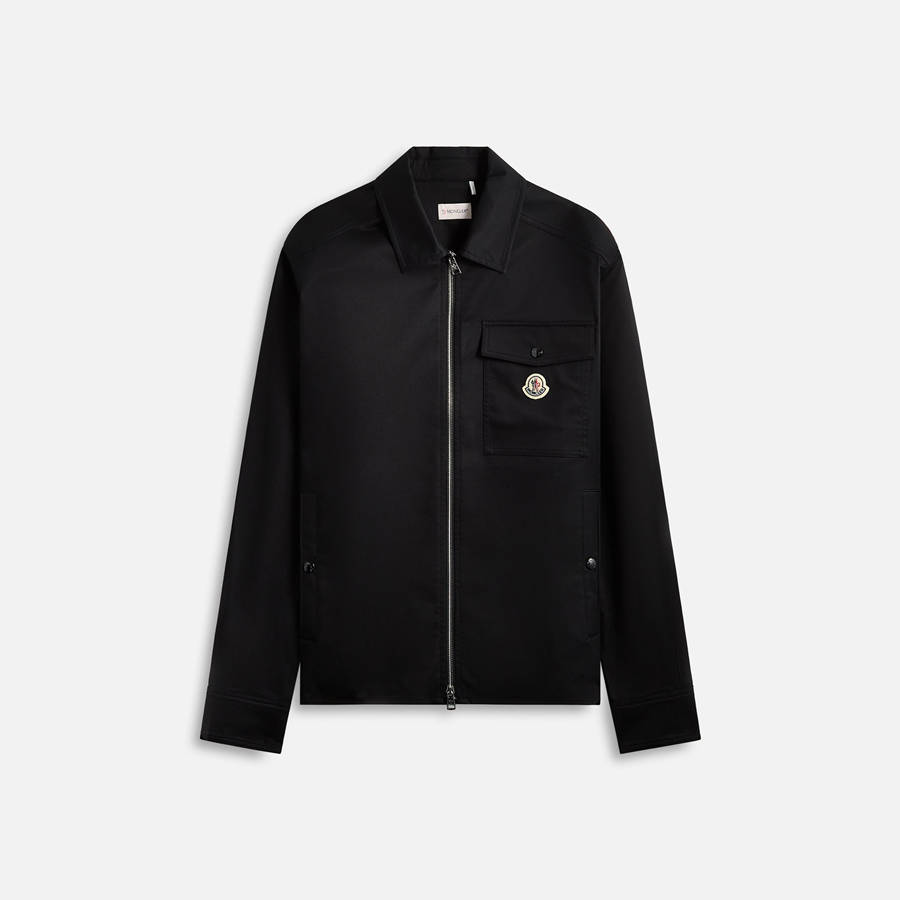 Black Men Kith Moncler Gabardine Cotton Shirts | 0587-PWCVM