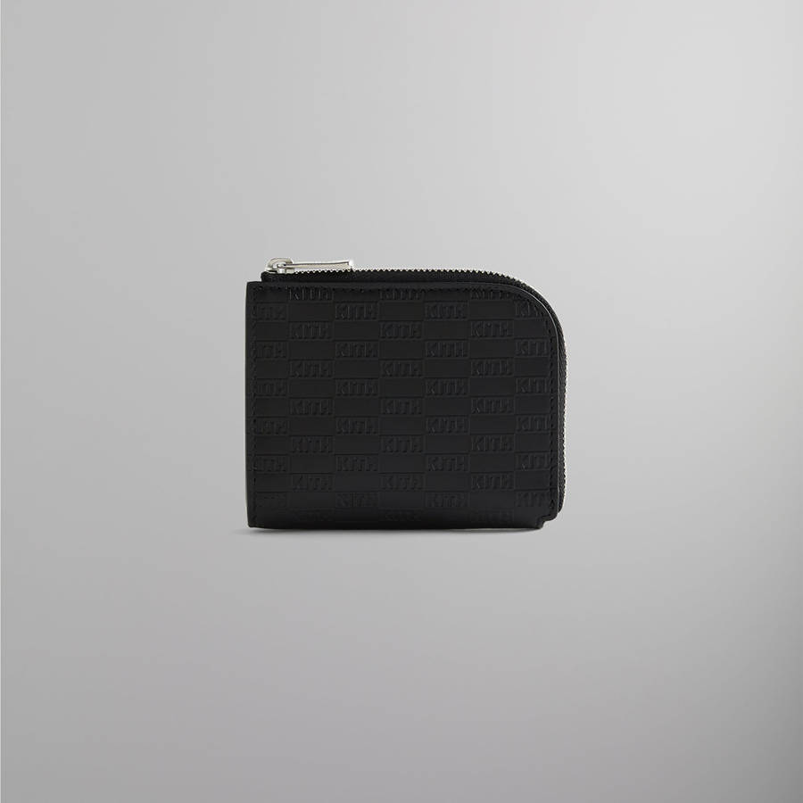 Black Men Kith Monogram Half Zip Wallet Wallets | 3640-GIUDT