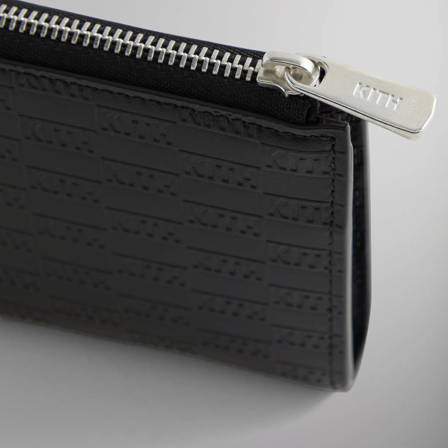 Black Men Kith Monogram Half Zip Wallet Wallets | 3640-GIUDT