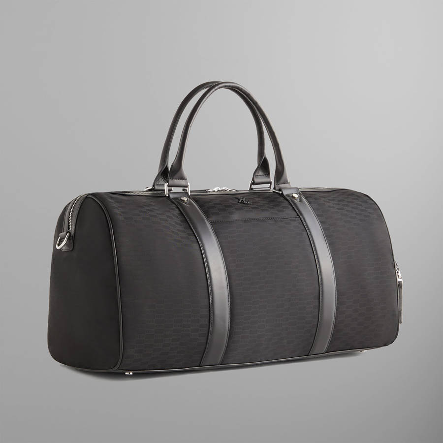 Black Men Kith Monogram Nylon Jacquard Duffle Bags | 5701-RUBLX