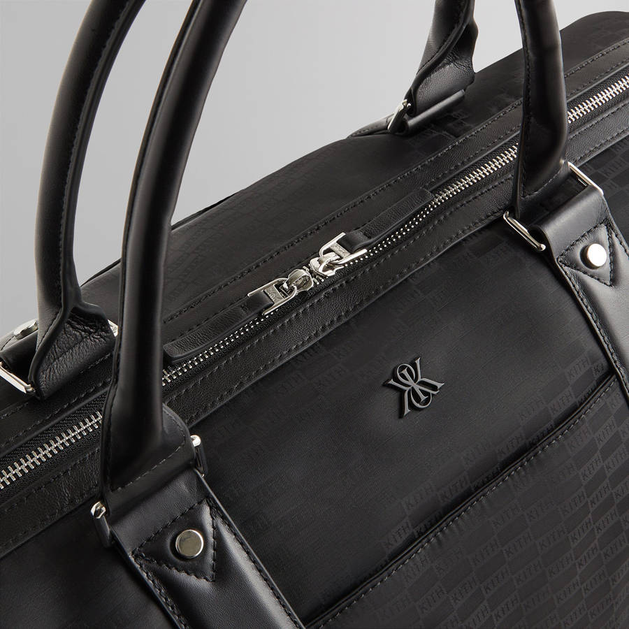 Black Men Kith Monogram Nylon Jacquard Duffle Bags | 5701-RUBLX