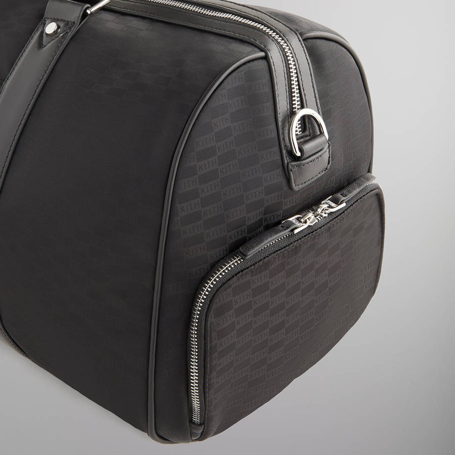 Black Men Kith Monogram Nylon Jacquard Duffle Bags | 5701-RUBLX