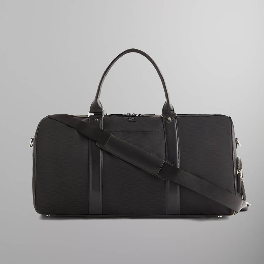 Black Men Kith Monogram Nylon Jacquard Duffle Bags | 5701-RUBLX