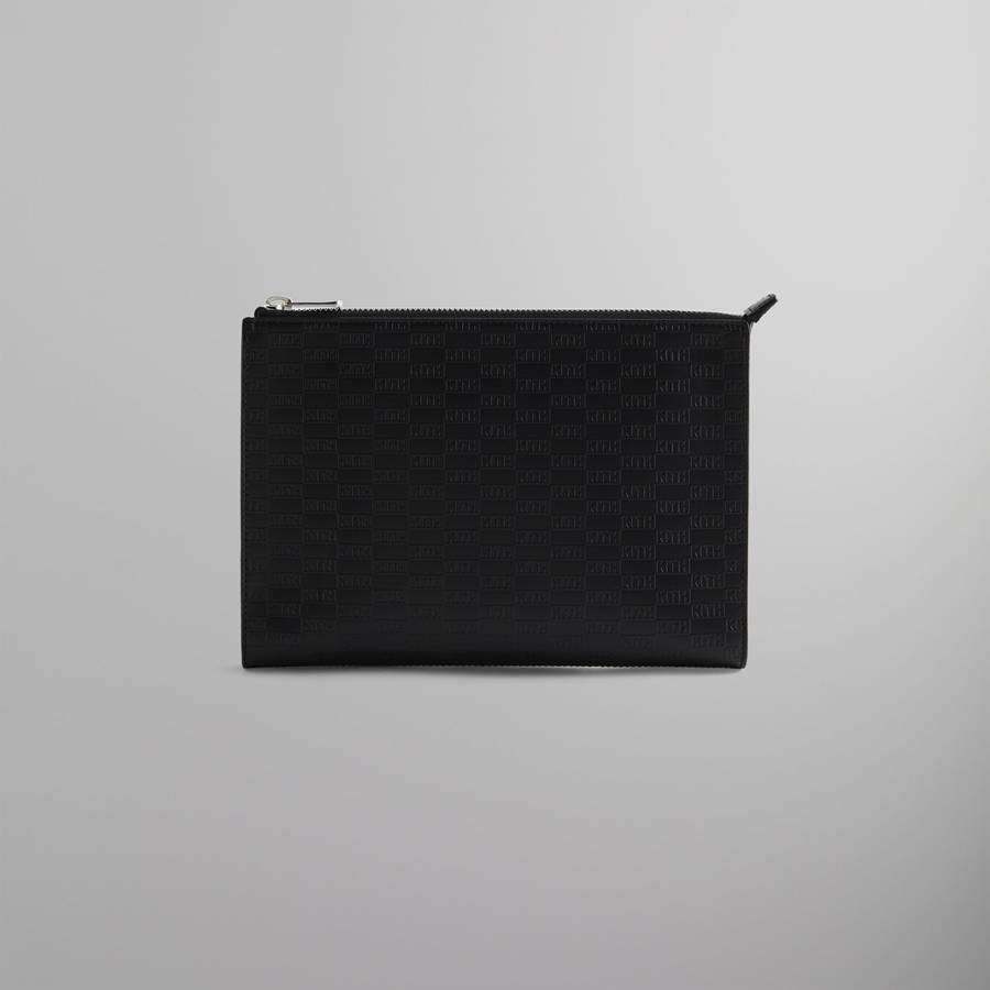 Black Men Kith Monogram Zipper Pouch Wallets | 5401-YRMHZ