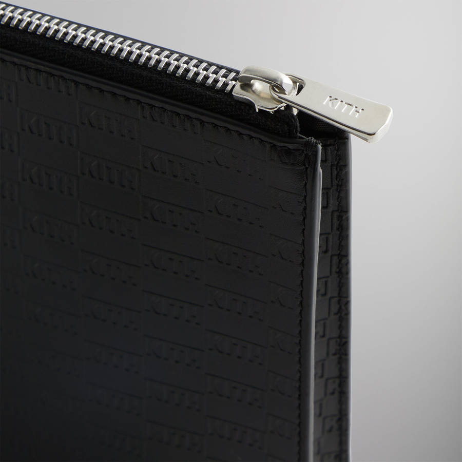 Black Men Kith Monogram Zipper Pouch Wallets | 5401-YRMHZ