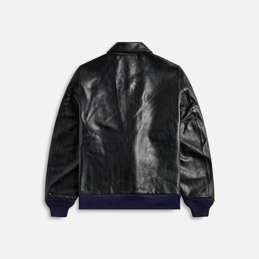 Black Men Kith Needles A-2 Cowhide Jackets | 3054-KZWUP