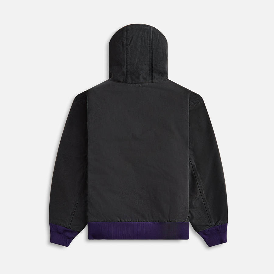 Black Men Kith Needles Zipped Work Hoodie 11oz Cotton Oxford Jackets | 6921-OSWAV