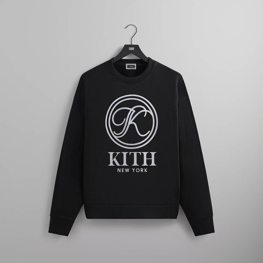 Black Men Kith Nelson Crewneck Sweatshirts | 2475-HTENA