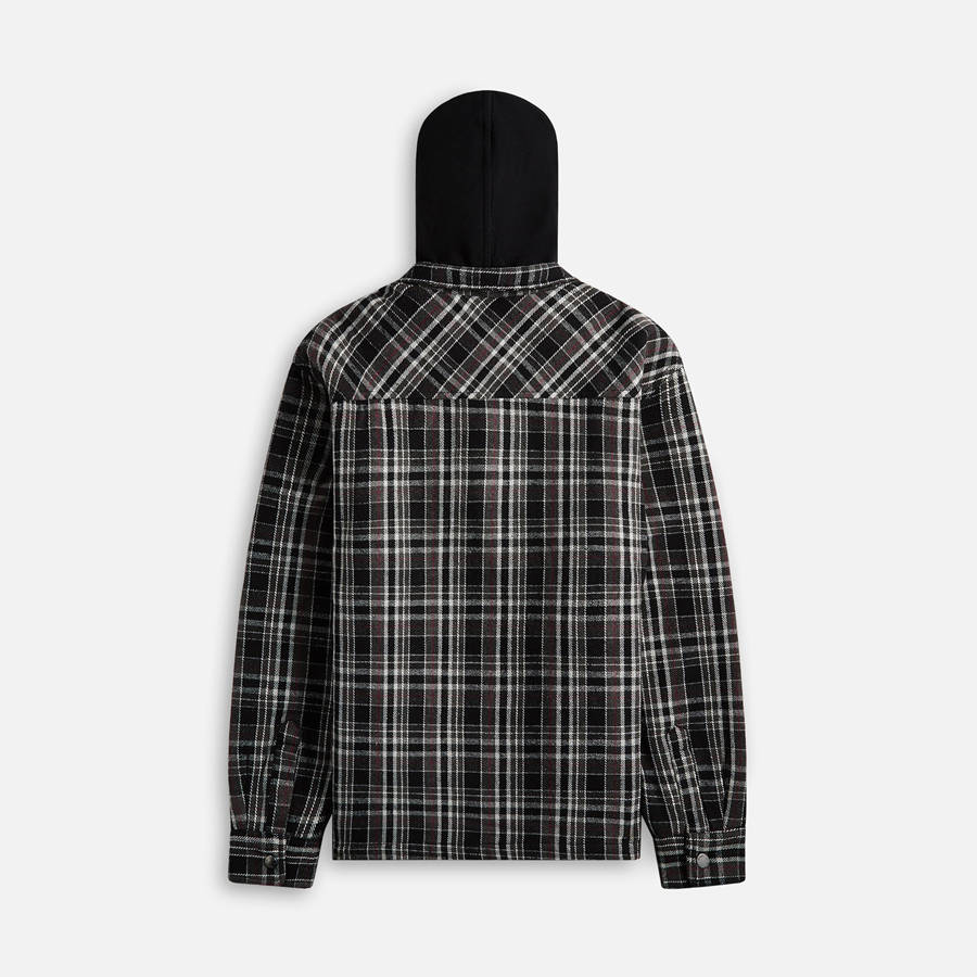 Black Men Kith Noon Goons Function Flannel Shirts | 8374-EWVHQ