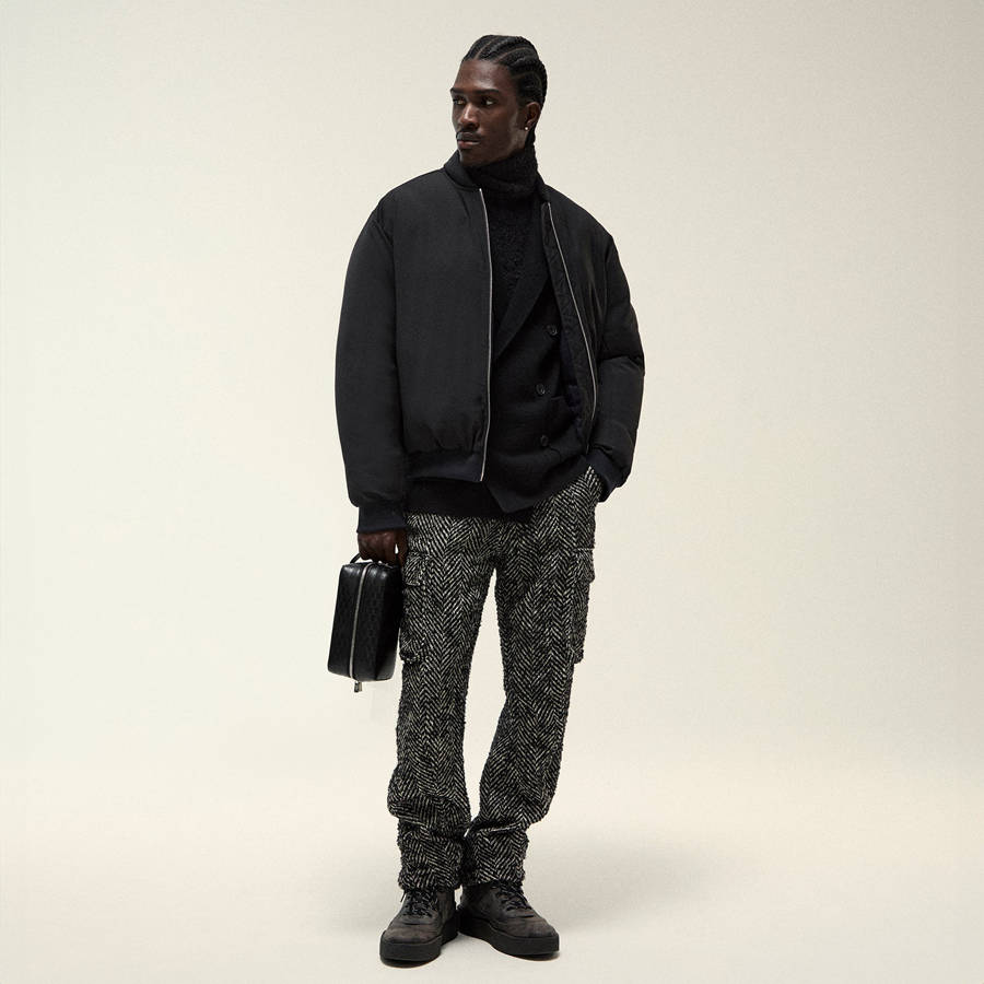 Black Men Kith Oversized Herringbone Bristol Cargo Pants | 3097-DTCNF