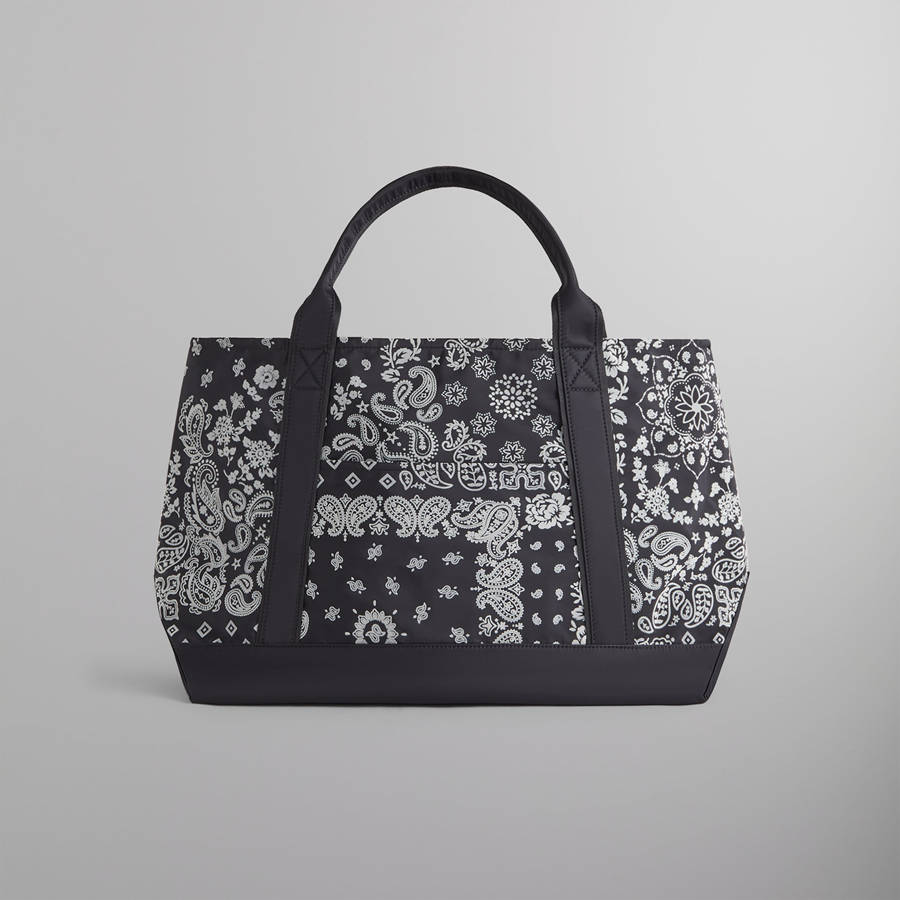Black Men Kith Paisley Flocked Nylon Tote Bags | 9203-CPLSB