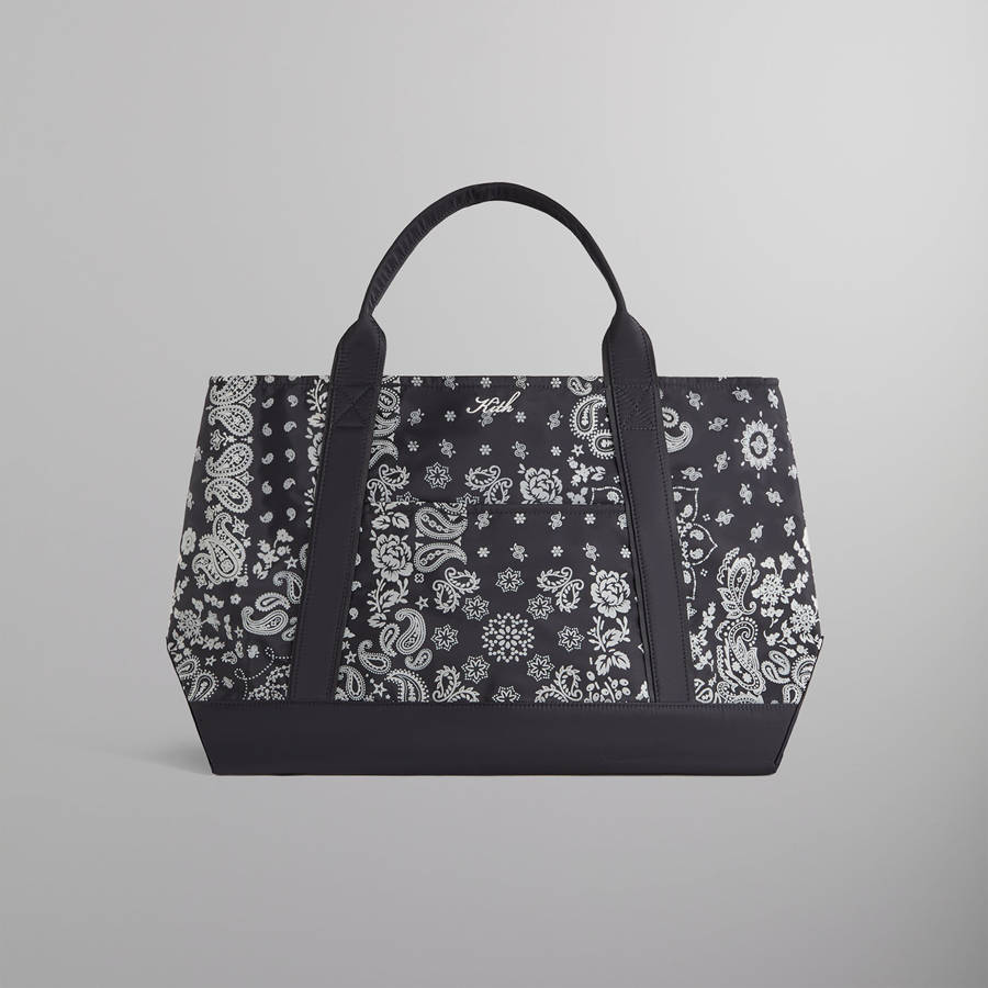 Black Men Kith Paisley Flocked Nylon Tote Bags | 9203-CPLSB