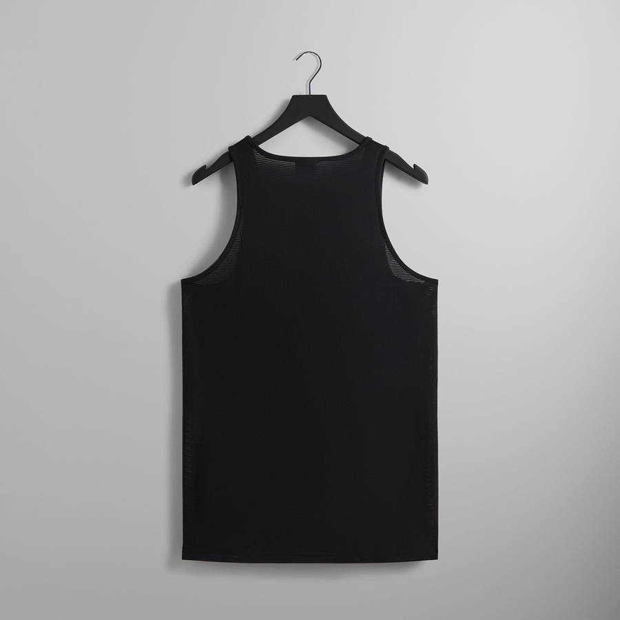 Black Men Kith Pointelle Mesh Spencer Tank Shirts | 3706-TULGE
