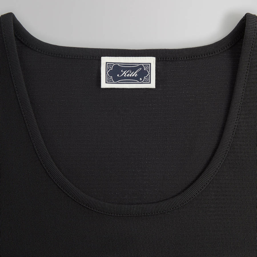 Black Men Kith Pointelle Mesh Spencer Tank Shirts | 3706-TULGE