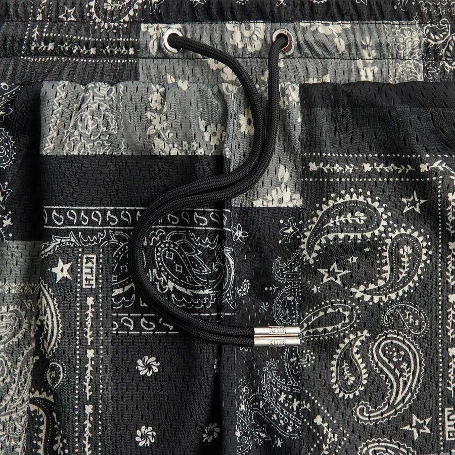 Black Men Kith Printed Mesh Curtis Shorts | 3746-CUJPI