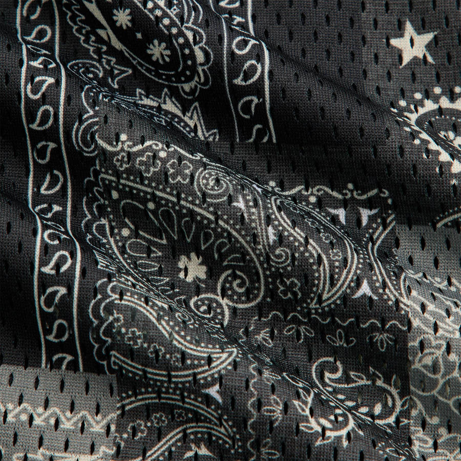 Black Men Kith Printed Mesh Curtis Shorts | 3746-CUJPI