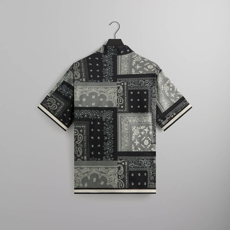 Black Men Kith Printed Mesh Woodpoint Shirts | 6497-KRNUC