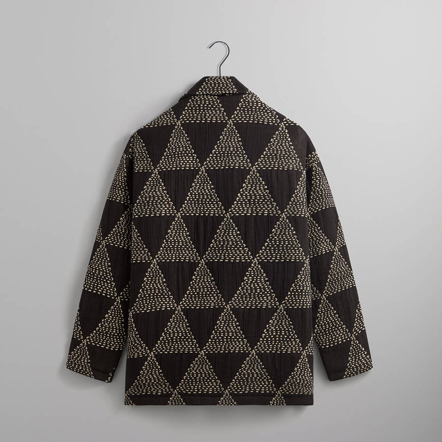Black Men Kith Quilt Stitch Alfie Jackets | 0248-DSOUY