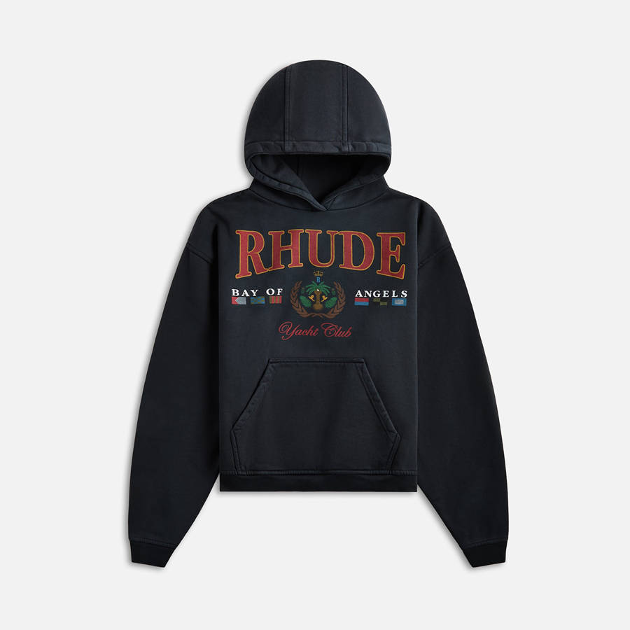 Black Men Kith Rhude Bay Of Angels Yacht Hoodie | 4805-AYQCU