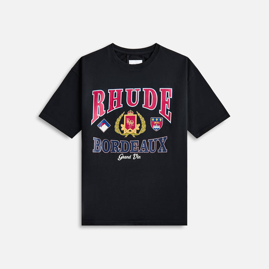 Black Men Kith Rhude Bordeaux Grand T-Shirt | 2541-ETHRW