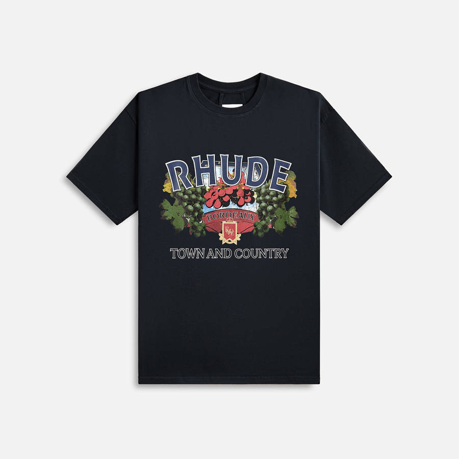 Black Men Kith Rhude Town And Country Shirts | 3412-XVPYC
