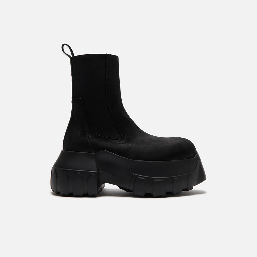Black Men Kith Rick Owens Beatle Mega Tractor Boots | 0974-PILXW
