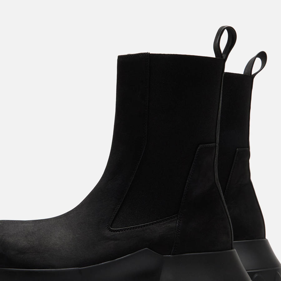 Black Men Kith Rick Owens Beatle Mega Tractor Boots | 0974-PILXW