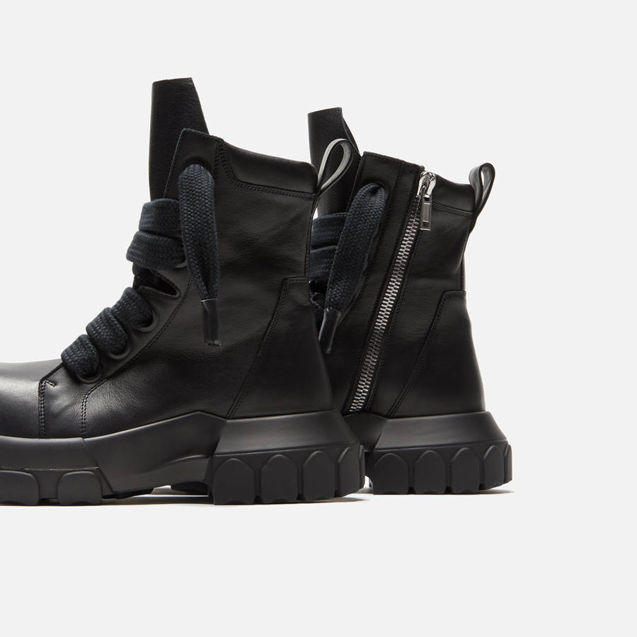 Black Men Kith Rick Owens Jumbo Laced Bozo Tractor Boots | 6185-QHPAR