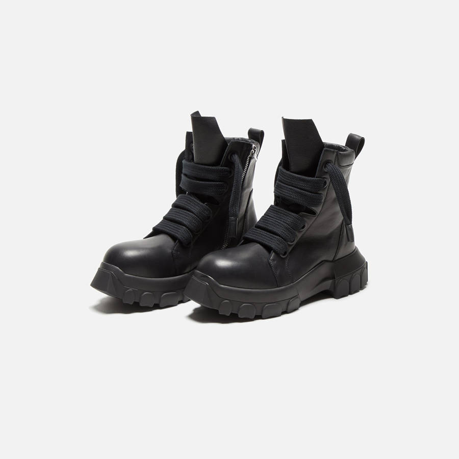 Black Men Kith Rick Owens Jumbo Laced Bozo Tractor Boots | 6185-QHPAR