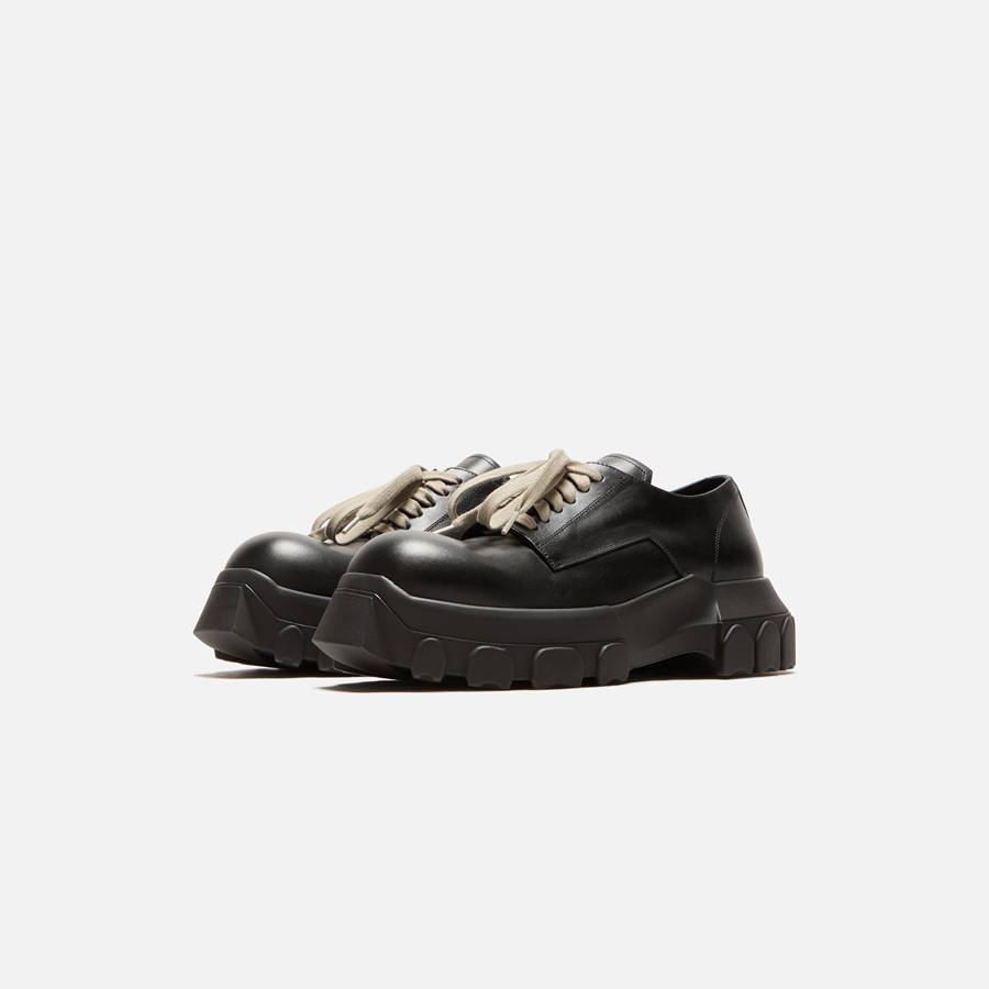 Black Men Kith Rick Owens Laceup Bozo Tractor Derby | 2807-UVHLJ