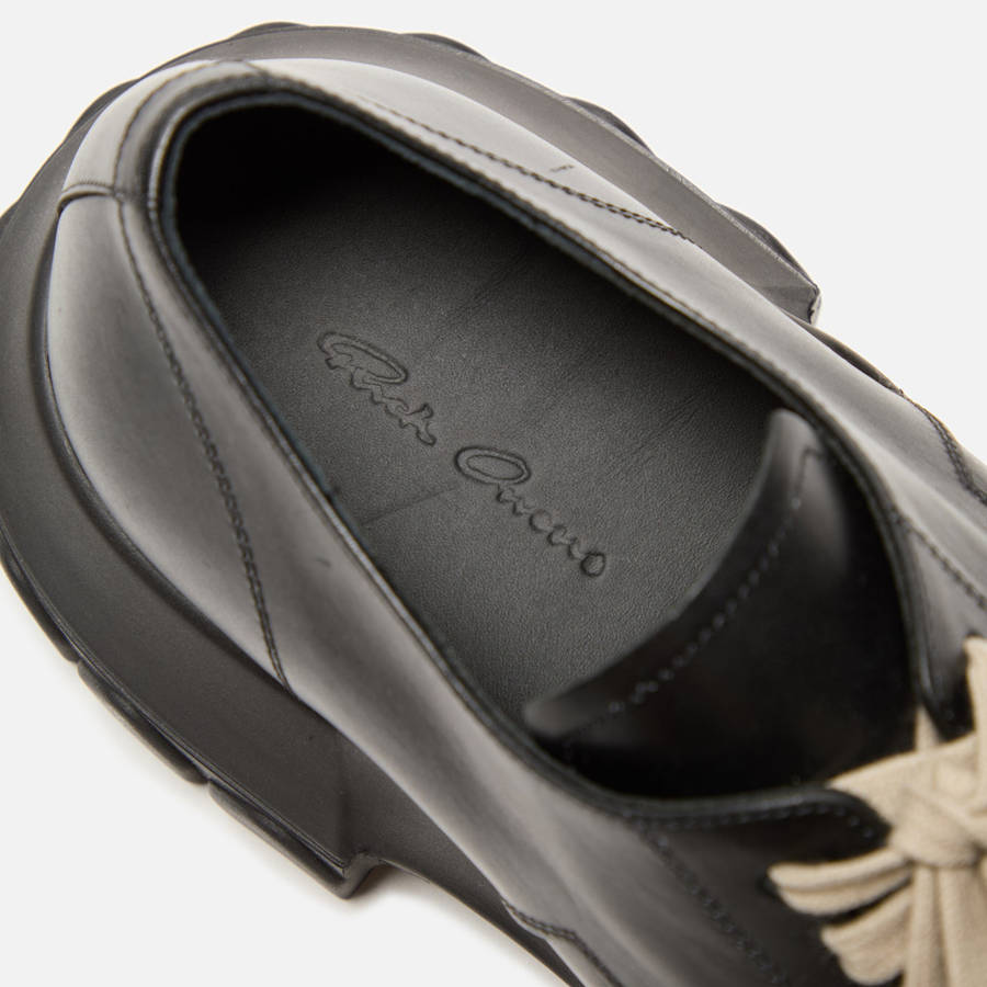 Black Men Kith Rick Owens Laceup Bozo Tractor Derby | 2807-UVHLJ