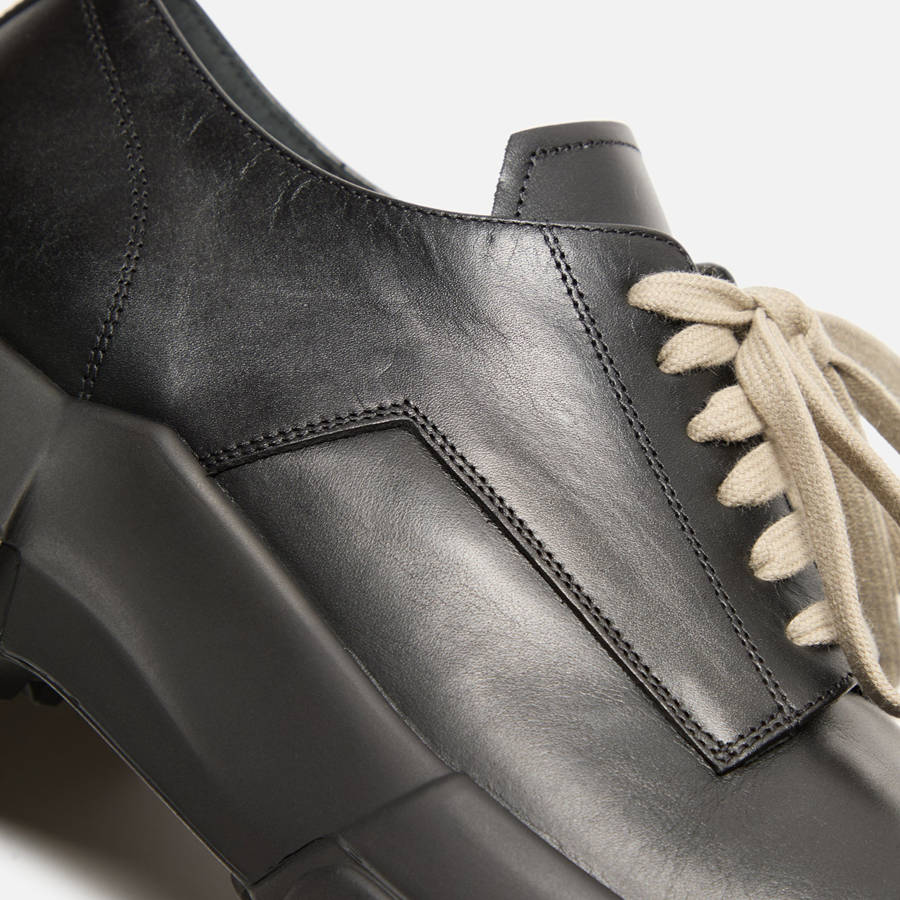 Black Men Kith Rick Owens Laceup Bozo Tractor Derby | 2807-UVHLJ