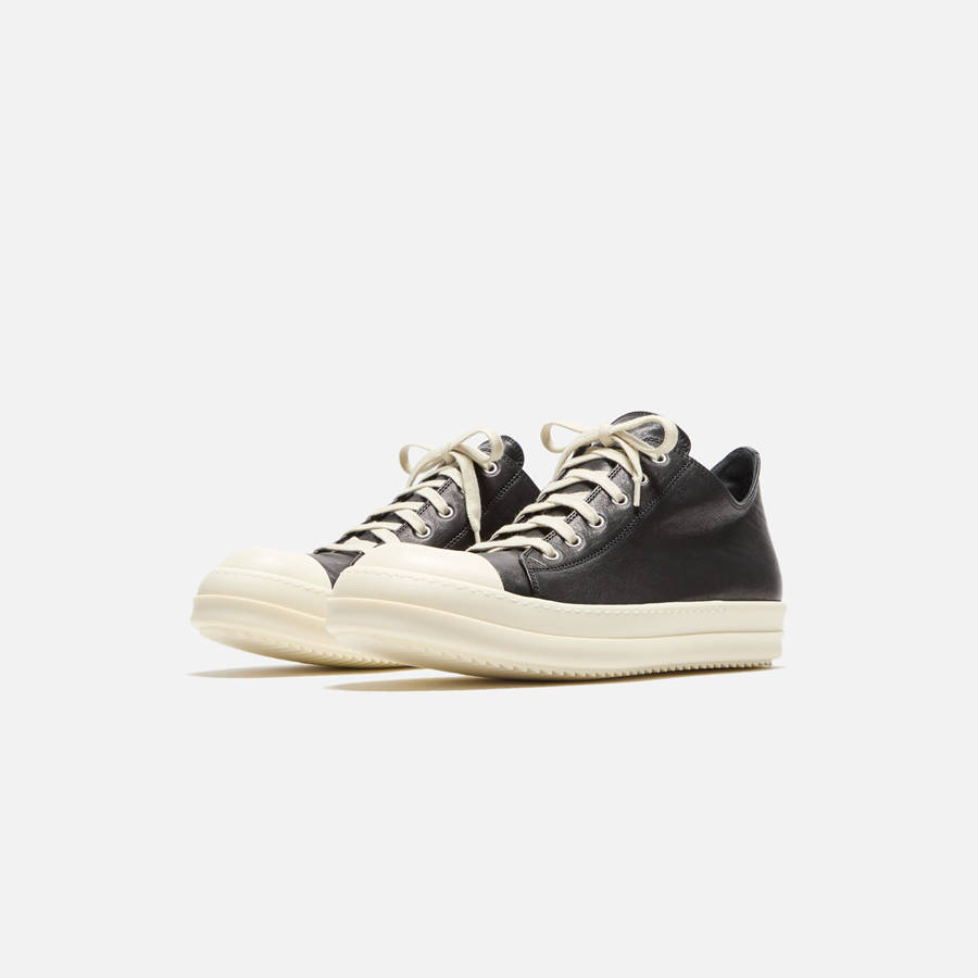 Black Men Kith Rick Owens Low Scarpe In Pelle Sneakers | 6507-BMHDJ