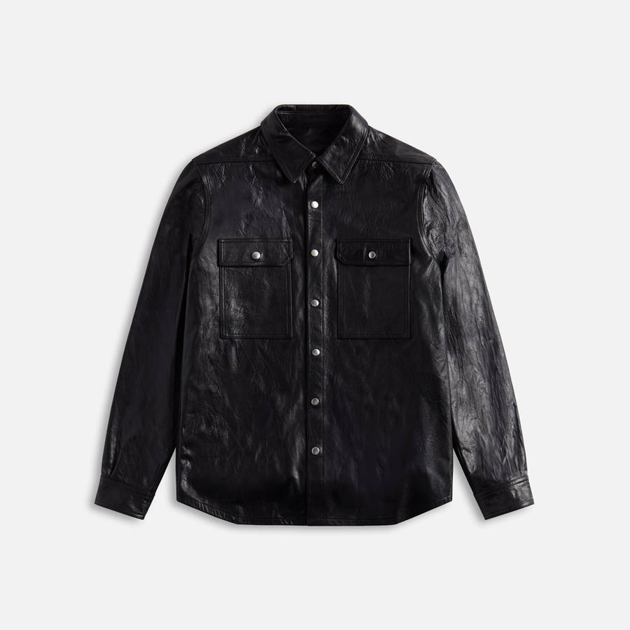 Black Men Kith Rick Owens Pelle Outer Shirts | 2150-SOFTW