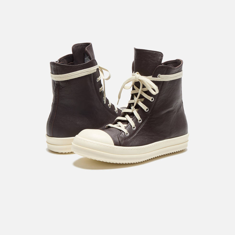 Black Men Kith Rick Owens Scarpe In Pelle Sneakers | 1567-LXCAQ
