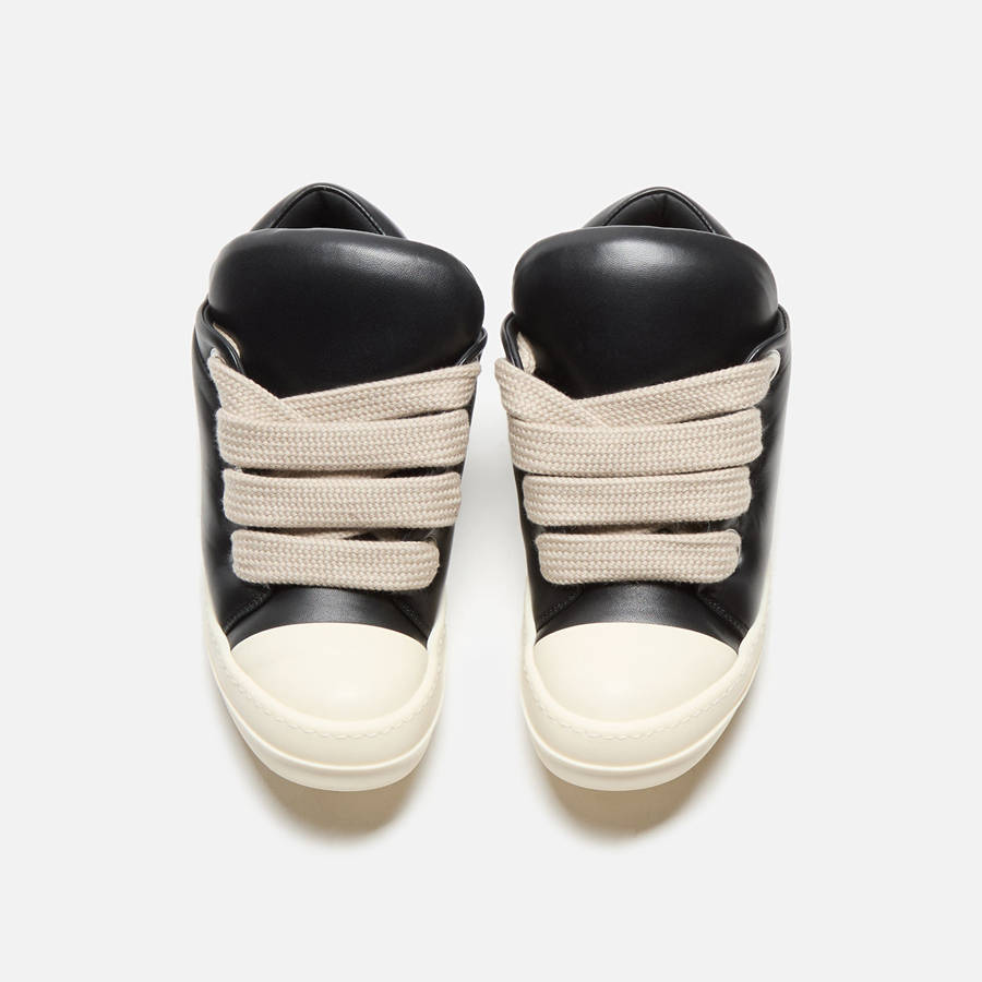 Black Men Kith Rick Owens Scarpe in Pelle Jumbo Laced Padded Low Sneakers Sneakers | 4380-SCMNK