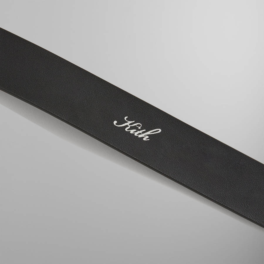 Black Men Kith Round Buckle Leather Belts | 0648-BHWLP