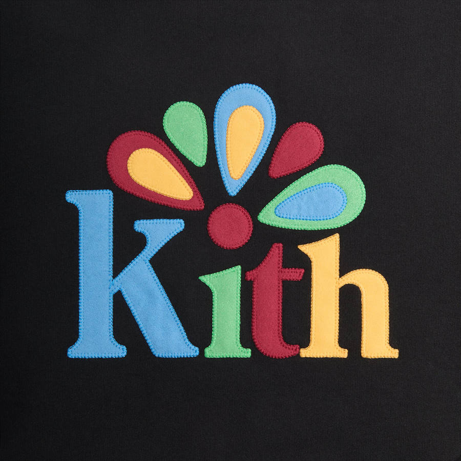 Black Men Kith Serif Applique Nelson Crewneck Sweatshirts | 0435-VHJZA