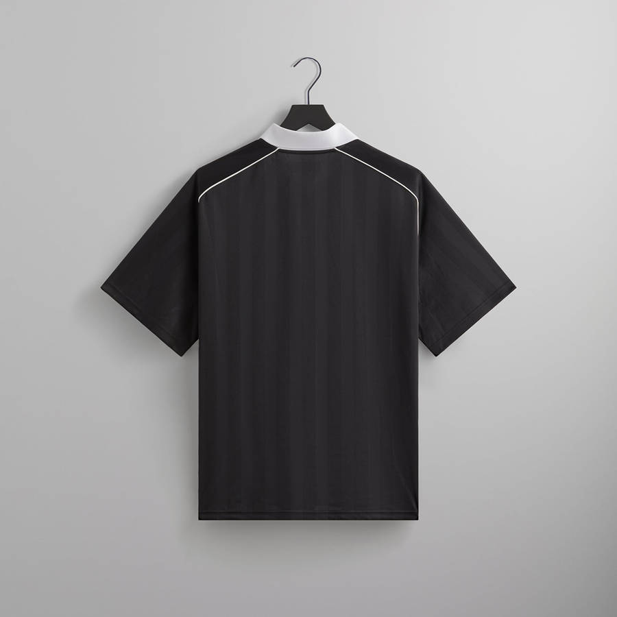 Black Men Kith Shadow Stripe Marcel Soccer Top Shirts | 7562-FHQLM